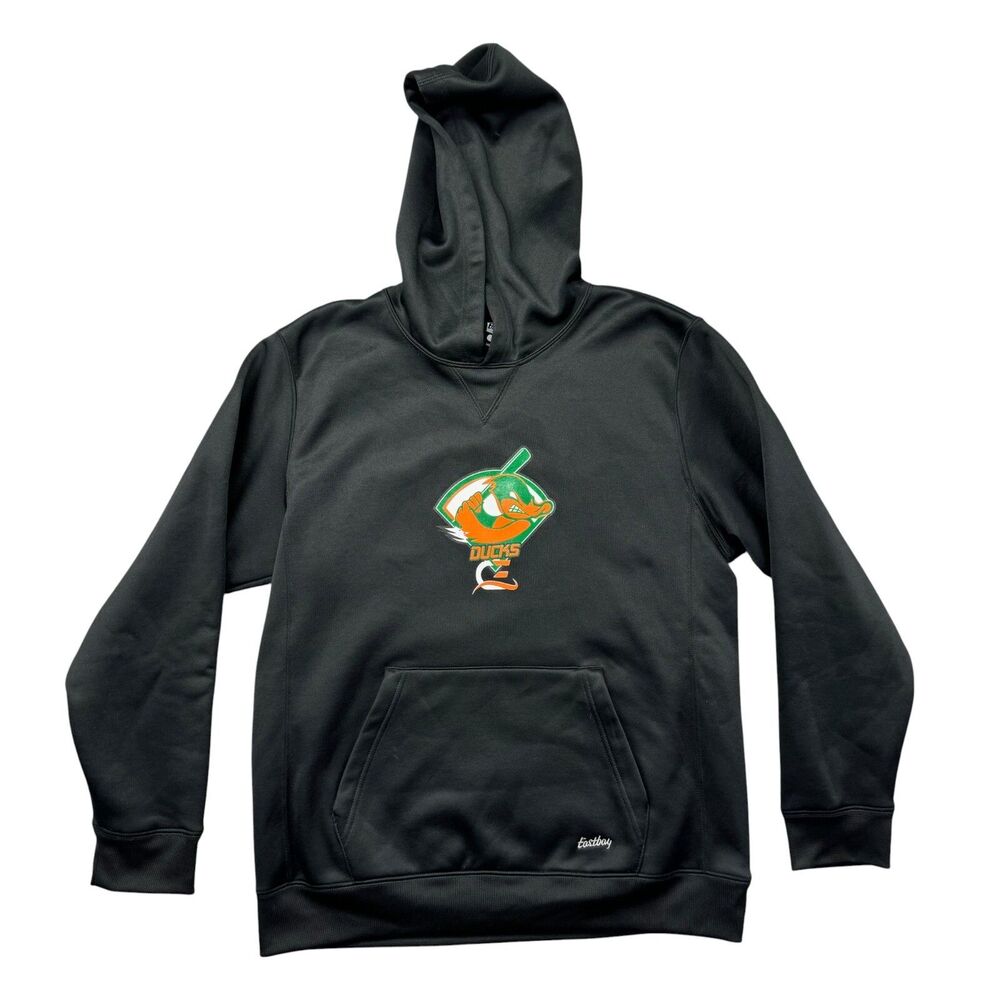 Eastbay Hoodie Youth Boys Large Black Long Sleeve Ducks Baseball Kangaroo Pocket